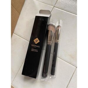 Teoyall 2Pieces Black 170S/270S Angled Synthetic Kabuki Cosmetic Brush Set